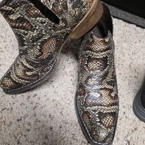 Roper Snakeskin Ankle Boots